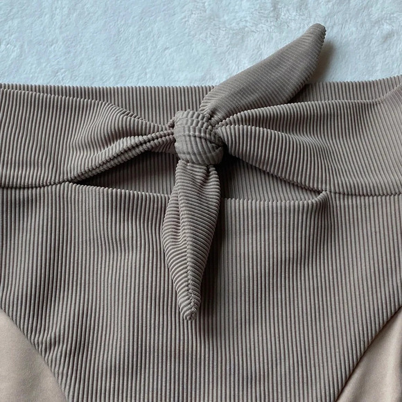 New! Beach Riot Rib Emma bikini bottom, tan 19219 - Picture 6 of 11